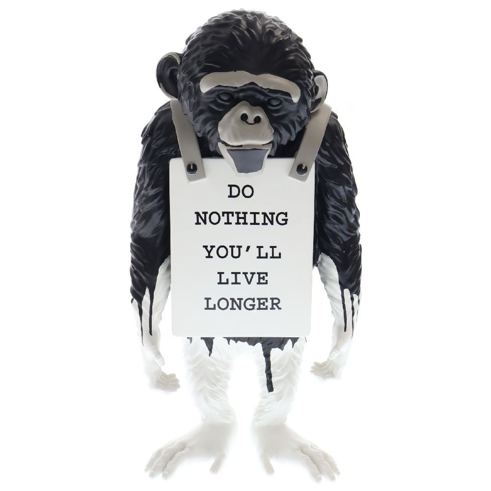 MEDICOM TOY (メディコムトイ) BANKSY MONKEY SIGN バンクシー モンキーサイン 人形 フィギュア ブラック/ホワイト