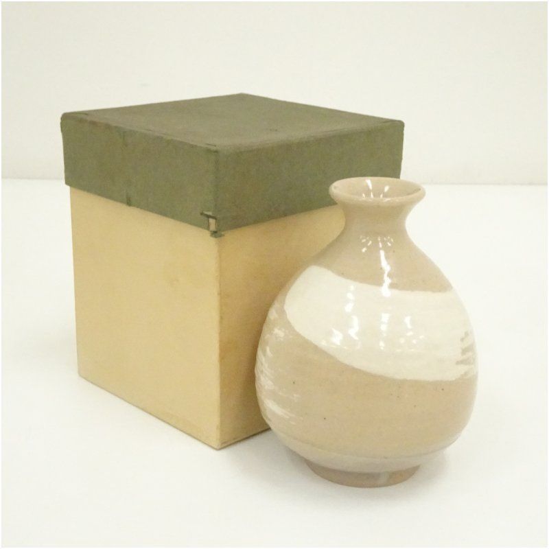 朝日焼 朝日窯造 松林豊斎 刷毛目徳利（箱付） 酒器 おしゃれ かわいい