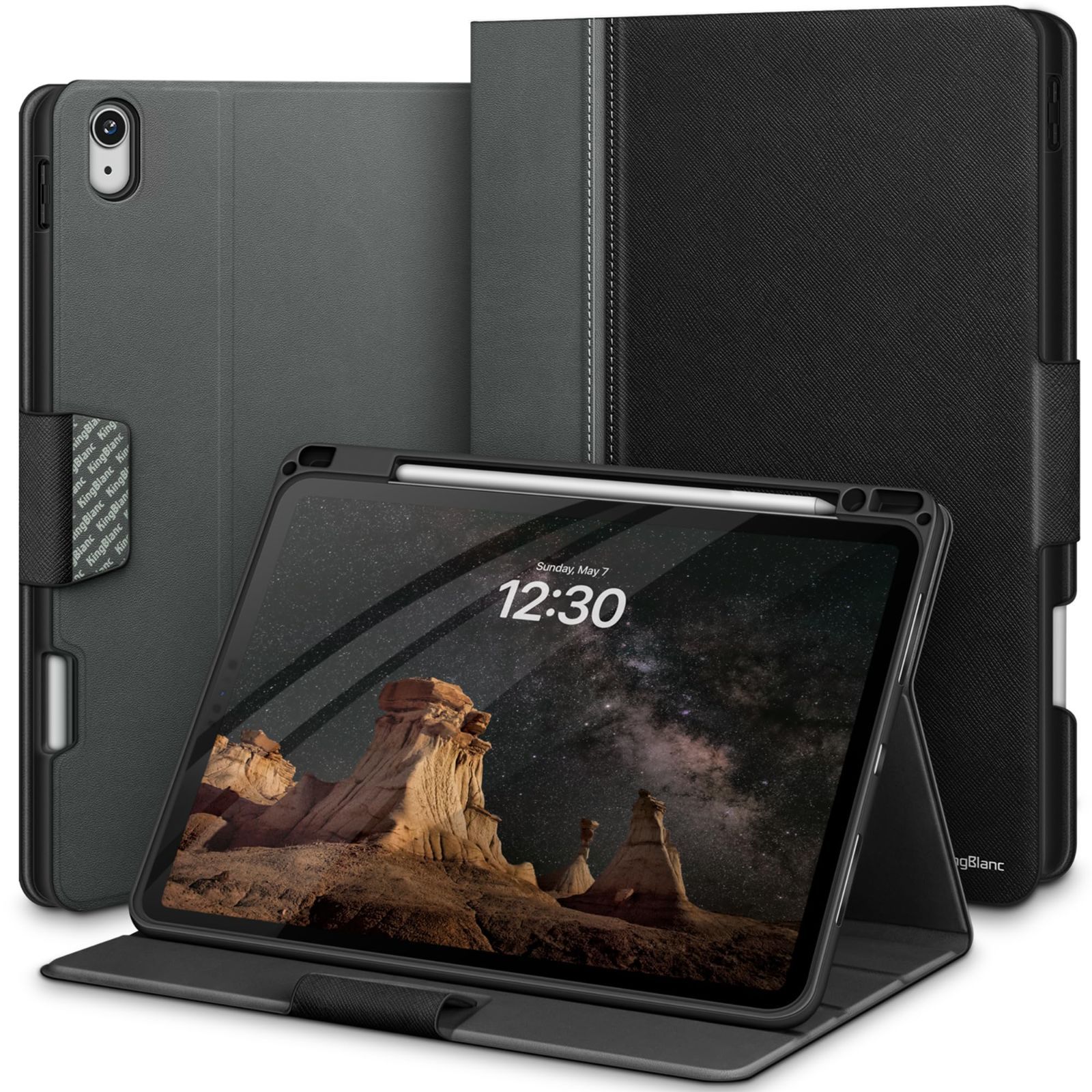 数量 KingBlanc iPad Air 11インチ ケース M 3 2 2025 第5 4世代 2020 10 9インチ 対応 手帳型 ペン収納 オートスリープ Apple Pencil Pro