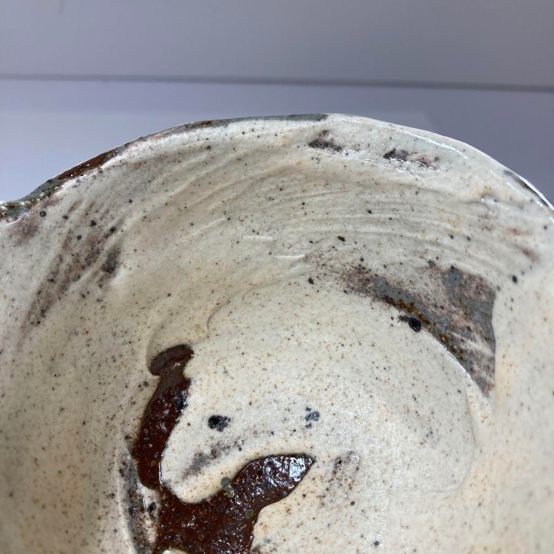 藤岡周平 伊賀刷毛目汲出 共箱 直径11.6㎝ 東Y5-0609②トヒカ