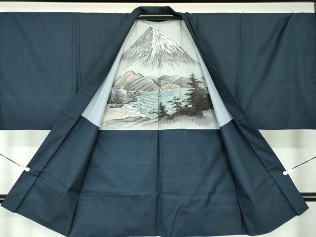 平和屋着物○男性 本場大島紬 アンサンブル 長羽織 120亀甲 総詰め