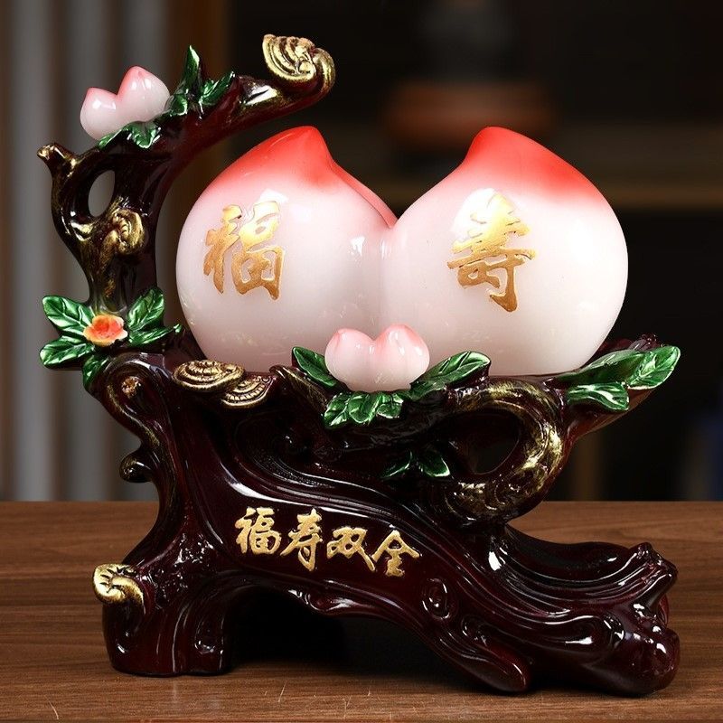 桃 モモ 置物 オブジェ ピンク 幸運 長寿 縁起物 魔除け 厄除 開運