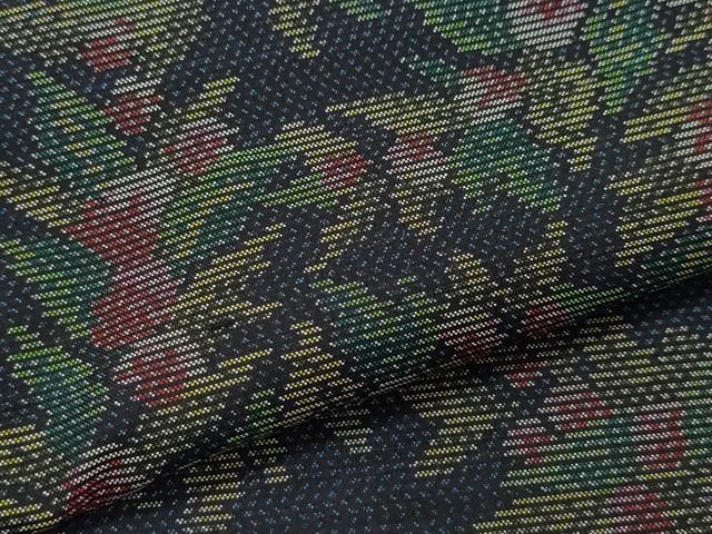 平和屋着物○本場大島紬 白大島 南天文 正絹 逸品 未使用 AAAT9474np