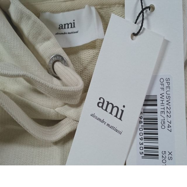 ●新品/正規品● AMI paris AMI DE COEUR 刺繍 ロゴ フード/8cm