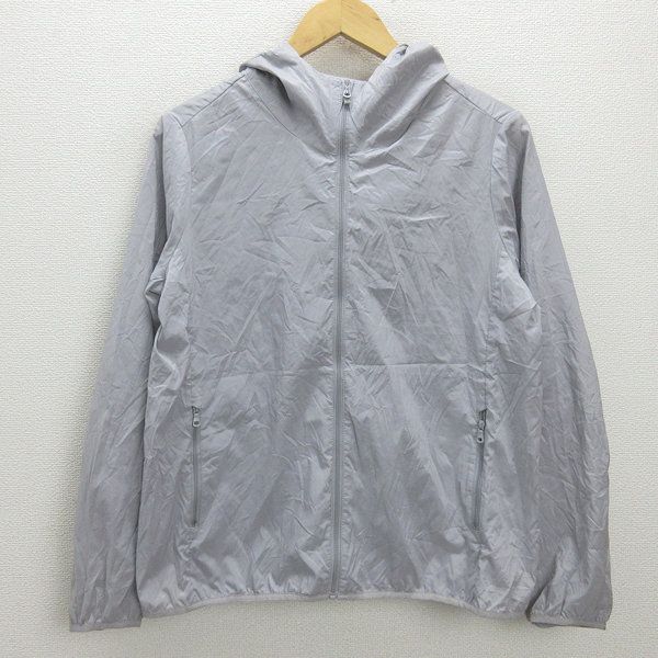 D□ユニクロ/UNIQLO 146377 ポケッタブルパーカ/収納袋付き【XL】灰