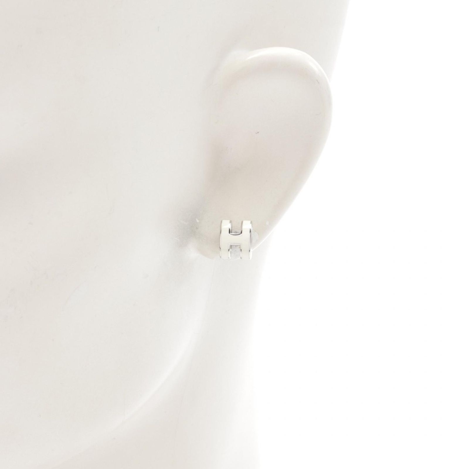 エルメス （ホワイト×シルバー）ミニ・ポップH ピアス 【公式通販】