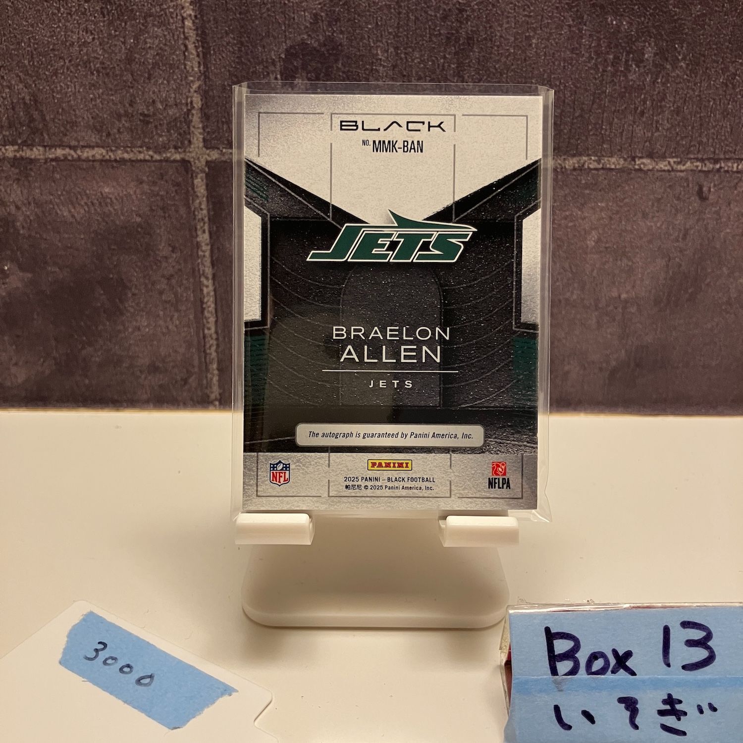 2025 Panini Black Braelon Allen 074/240 直筆サイン New York Jets