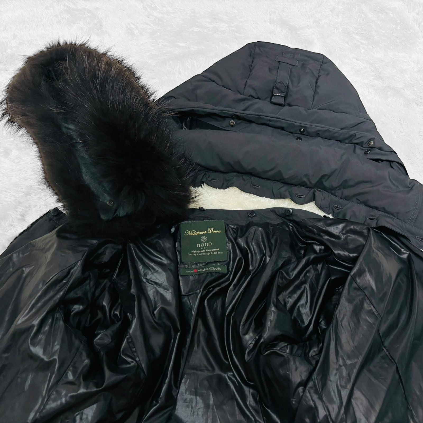 美品 NANO universe ナノ ユニバース 西川ダウン 3way ロング ダウン