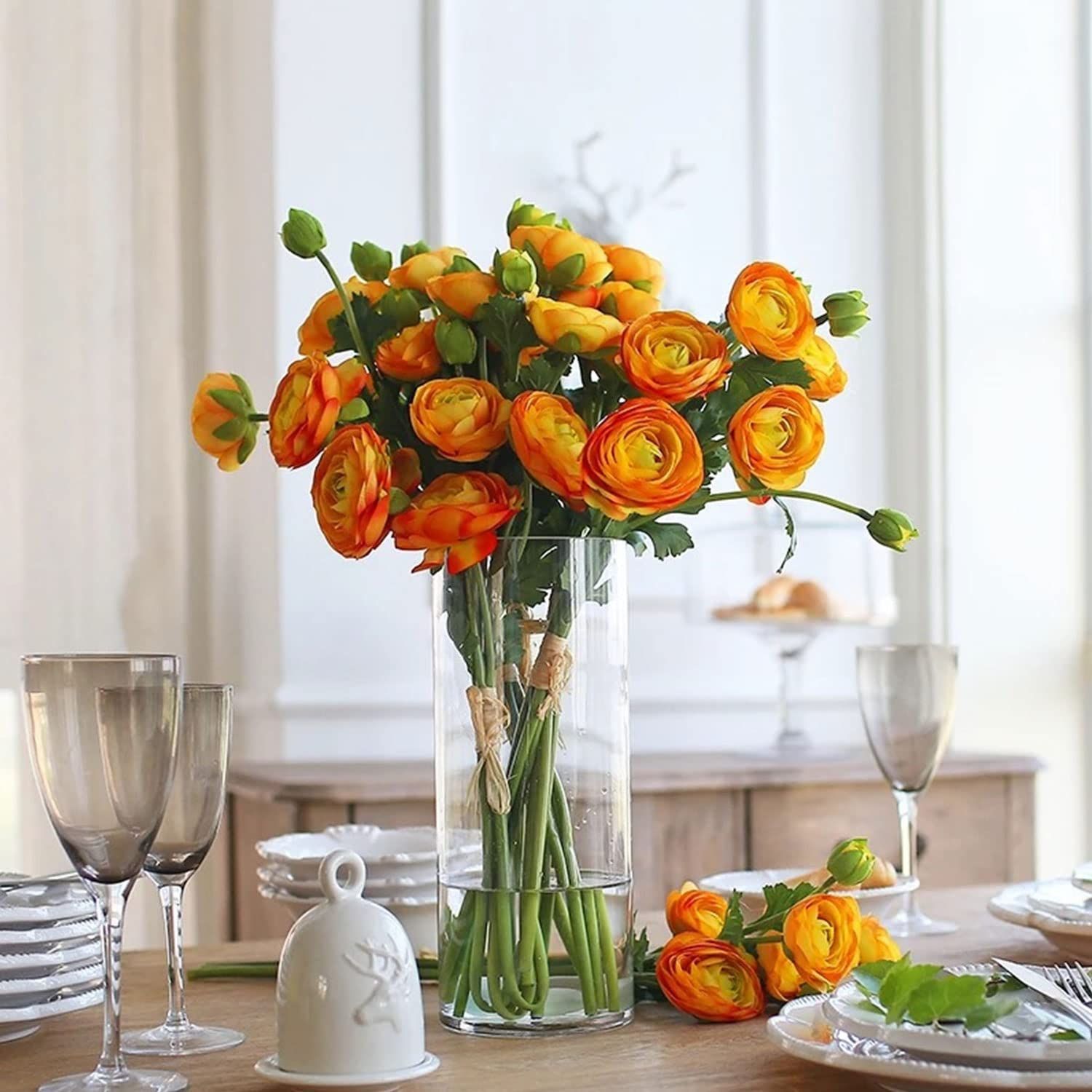 大きい 高さ35cmフラワーベース 花瓶 円柱 大きめ 透明 大型 ガラス