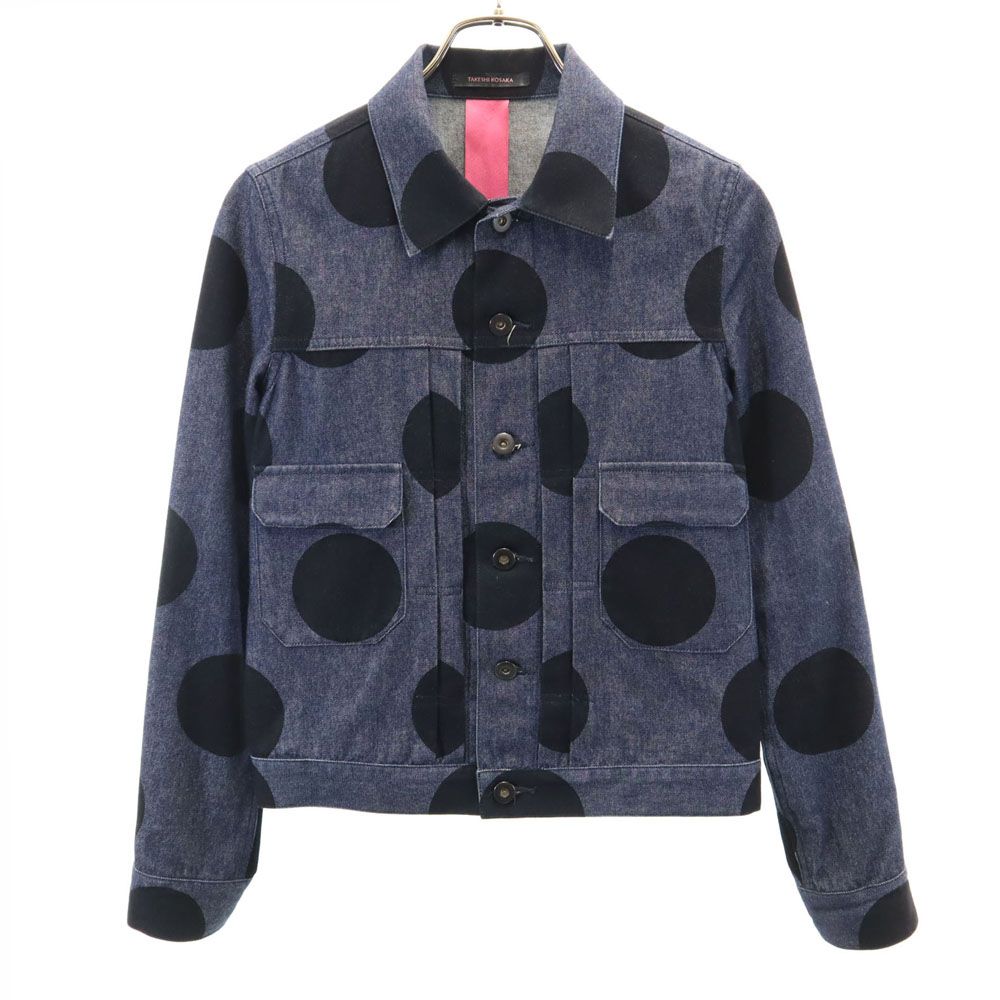 タケシコウサカ ドット柄 デニムジャケット 1 ネイビー TAKESHI KOSAKA Y's ヨウジヤマモト ジージャン レディース タケシコウサカ ドット柄 デニムジャケット 1 ネイビー TAKESHI KOSAKA