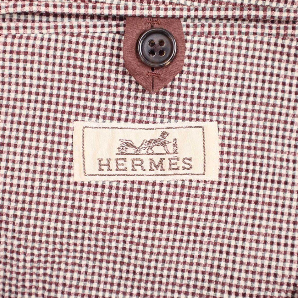 HERMES エルメス 18SS チェックシアサッカーテーラードジャケット