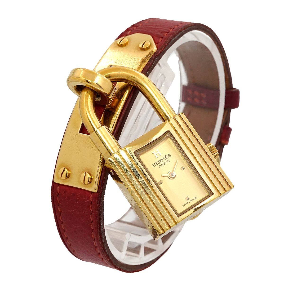 HERMES ケリーウォッチ レディース 腕時計 SS レザー ゴールド金具  