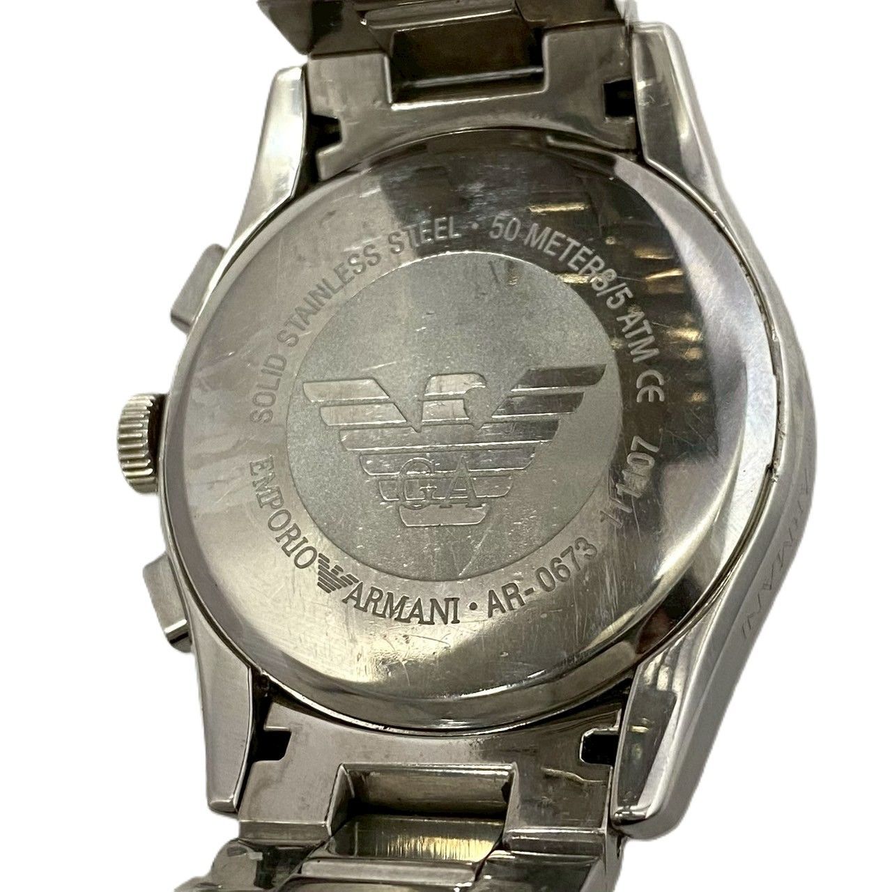 EMPORIO ARMANI】AR-0673 クォーツ クロノグラフ デイト ブラック