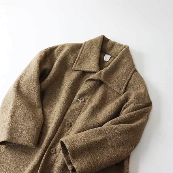 正規品通販美品 ironari / イロナリ linen Wool Skate Coat r D.BROWN * スケートコート ジャケット メンズ レディース フード Lサイズ
