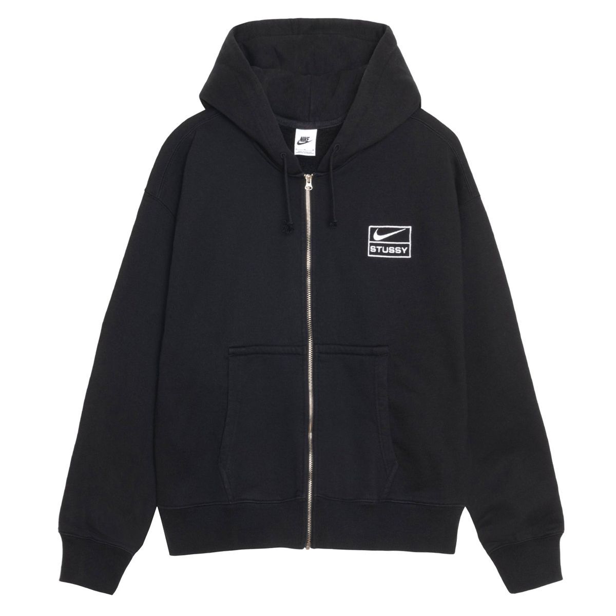 23FW STUSSY x NIKE STONE WASHED FLEECE ZIP HOODIE BLACK