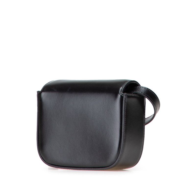 【CELINE】ミニ トリオンフ レザーバッグ セリーヌ トリオンフ ミニショルダーバッグ ブラック レザー