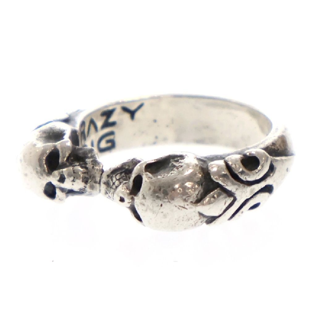 CRAZY PIG (クレイジーピッグ) TWO SKULLS TUDOR RING 2スカル