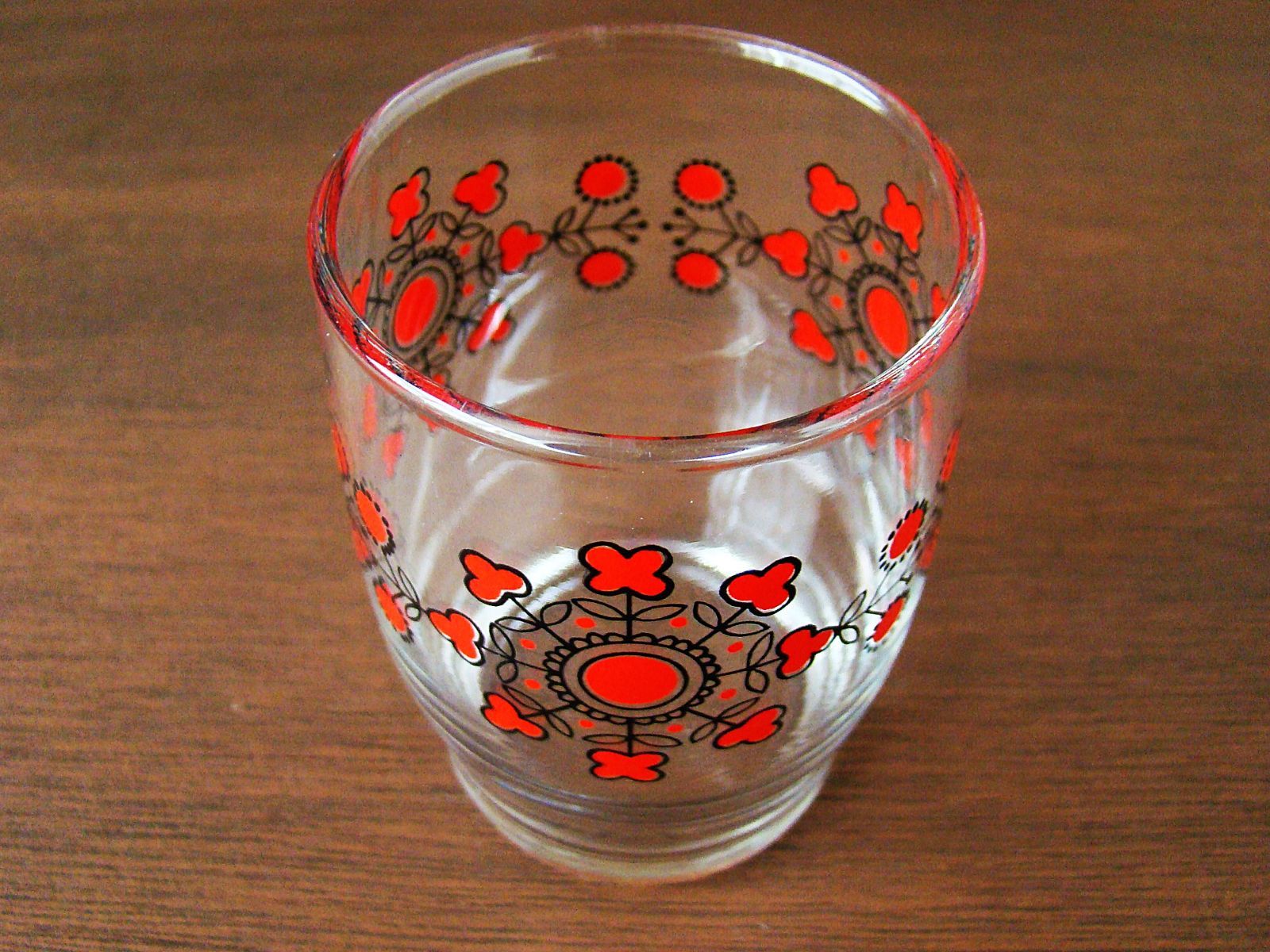 アデリアアデレックス赤い花模様のグラス-2