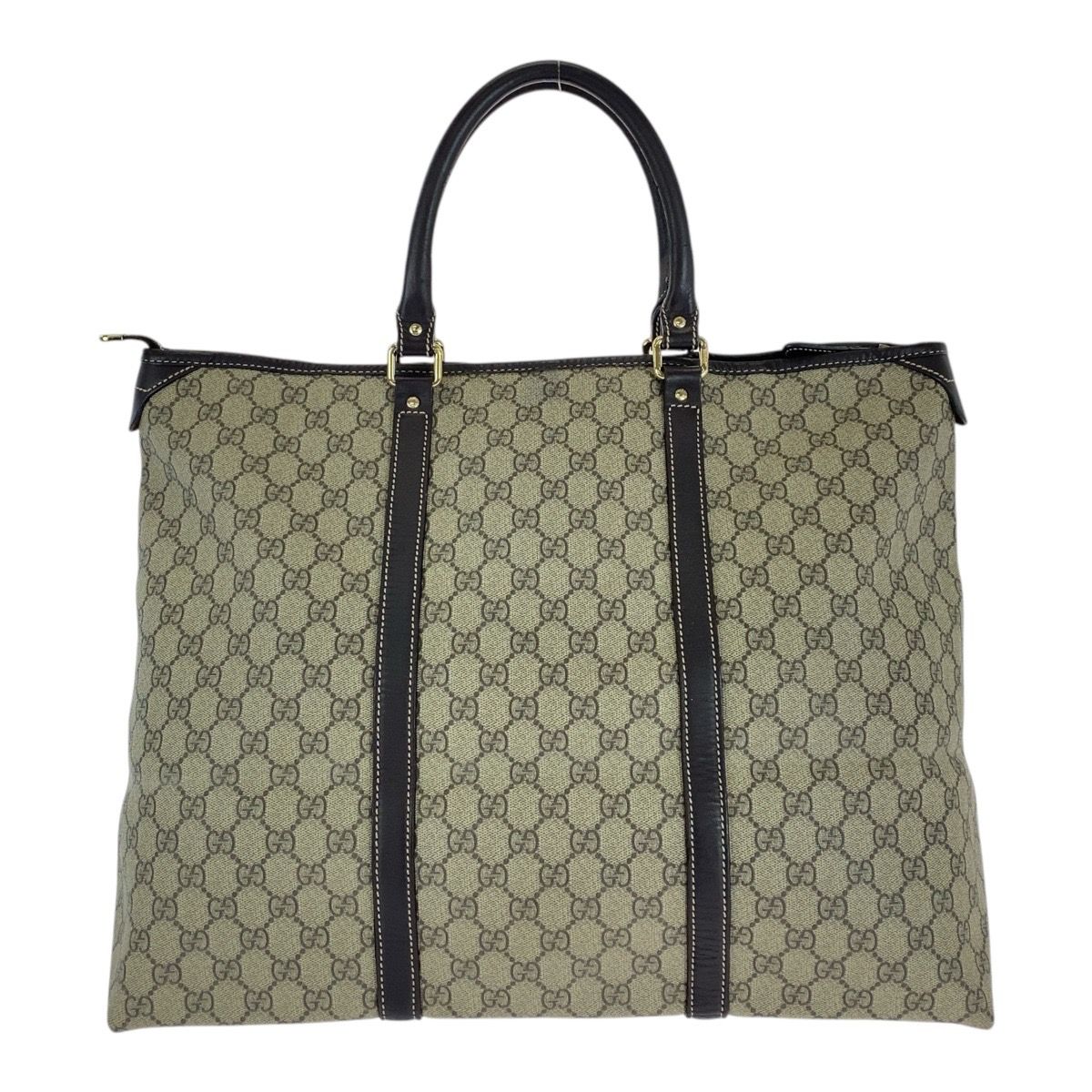 美品 GUCCI グッチ ベージュ ブラウン GGスプリームキャンバス/レザー 