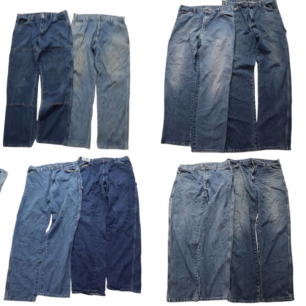 古着卸 ディッキーズ Dickies ペインターデニム パンツ 8枚セット メンズ 36 アメカジ フェード 古着 NA3491