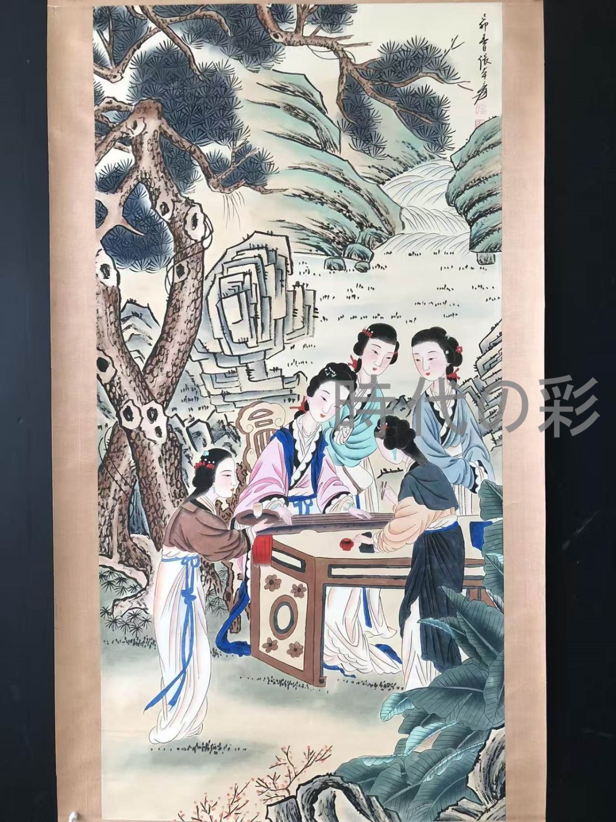 中国古美術 近現代の書画家 張大千作款 人物画 肉筆保証 四尺横幅 水墨画 掛軸 書画 宣紙 立軸 巻き物 妙墨 時代物 古玩 古美味 唐物 古画 R07102027