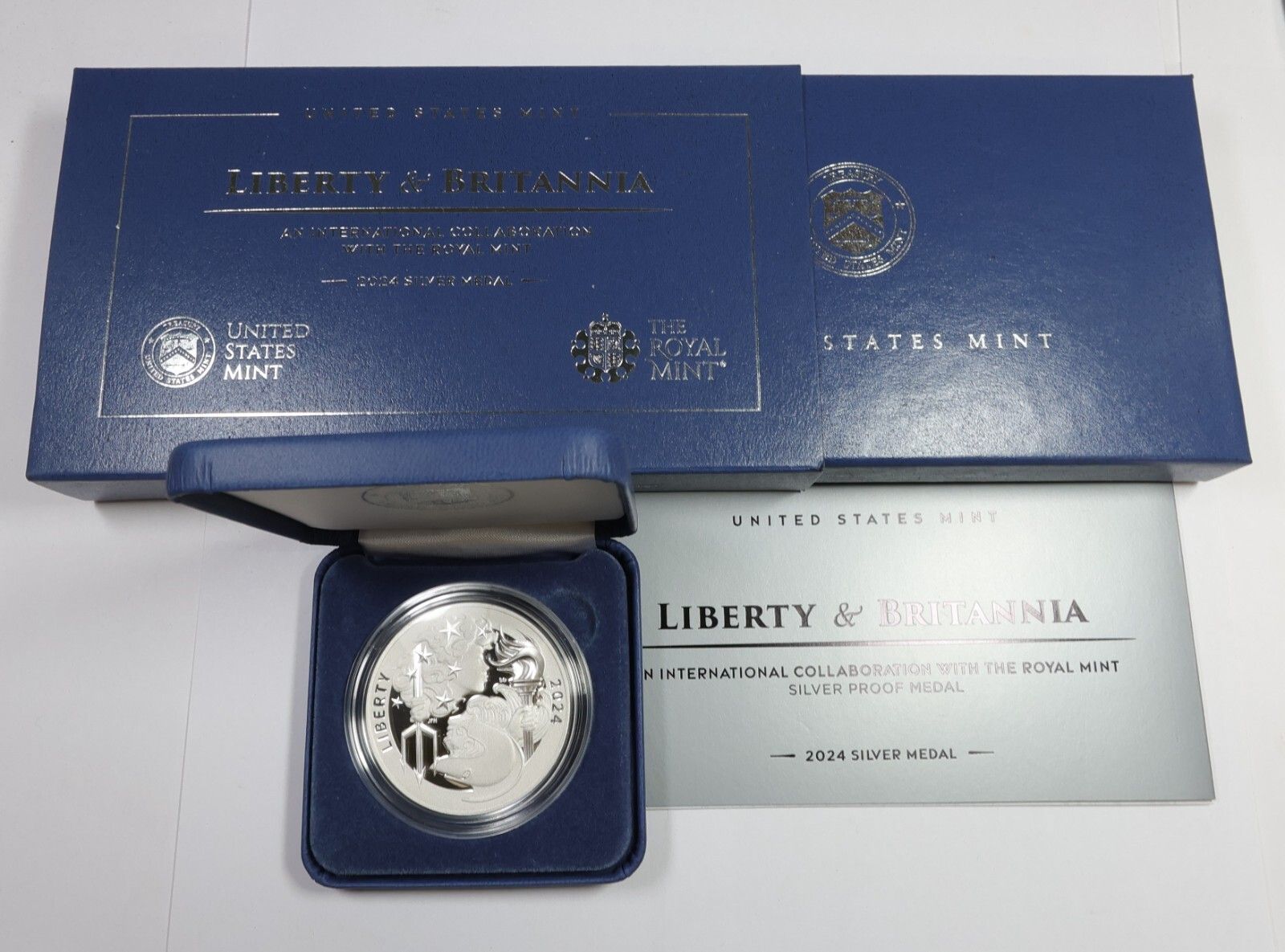 2025 1 oz Silver Liberty Britannia Proof Medal Coin Set w Box COA