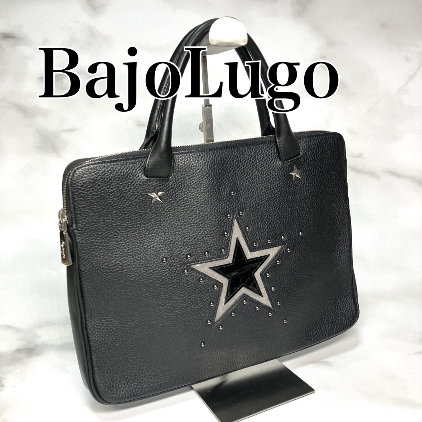 美品】BajoLugo バジョルゴ ビジネスバッグ ハンドバッグ トートバッグ バッグ 肩掛け レザー シボレザー スタッズ A4収納可能 黒  ブラック 星柄 スター 上品 エレガント オシャレ かわいい かっこいい シンプル ギフト (RB064) - メルカリ