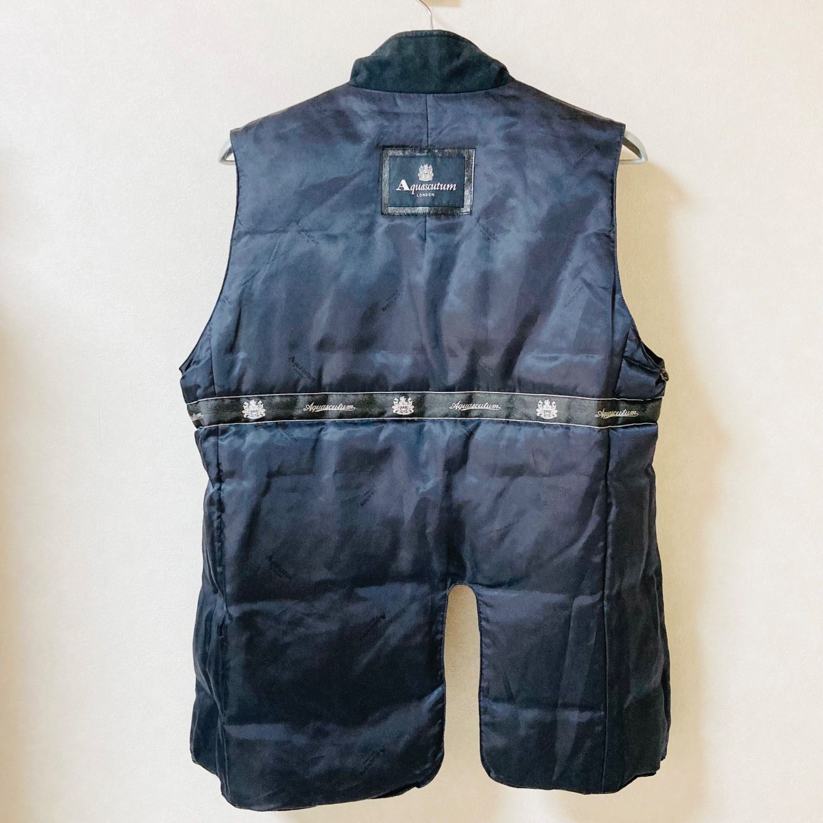 □希少シルク混□Aquascutum アクアスキュータム ダウンライナー付き 