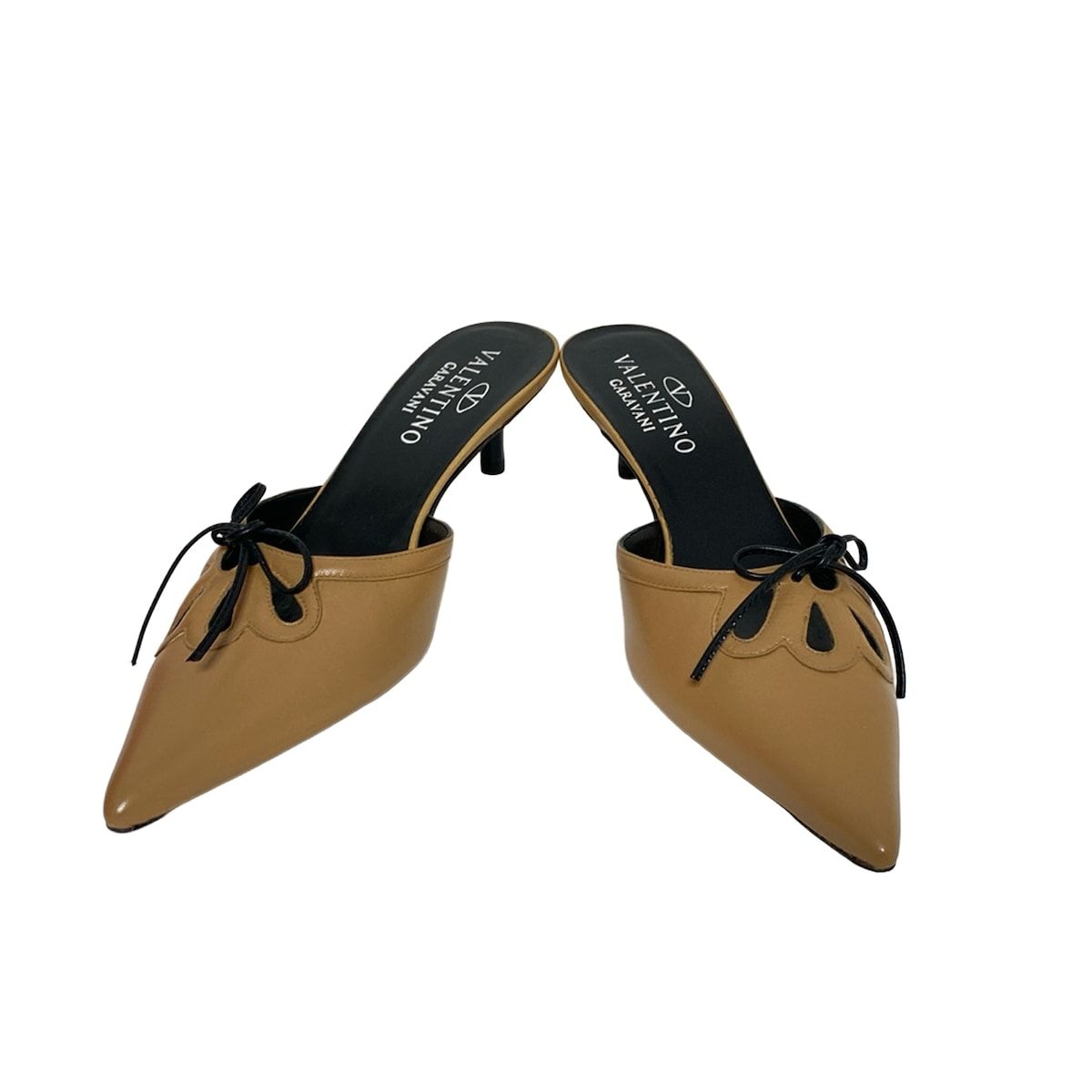 バレンチノガラバーニ ミュール 37 レディース - ブラウン×黒 レザー