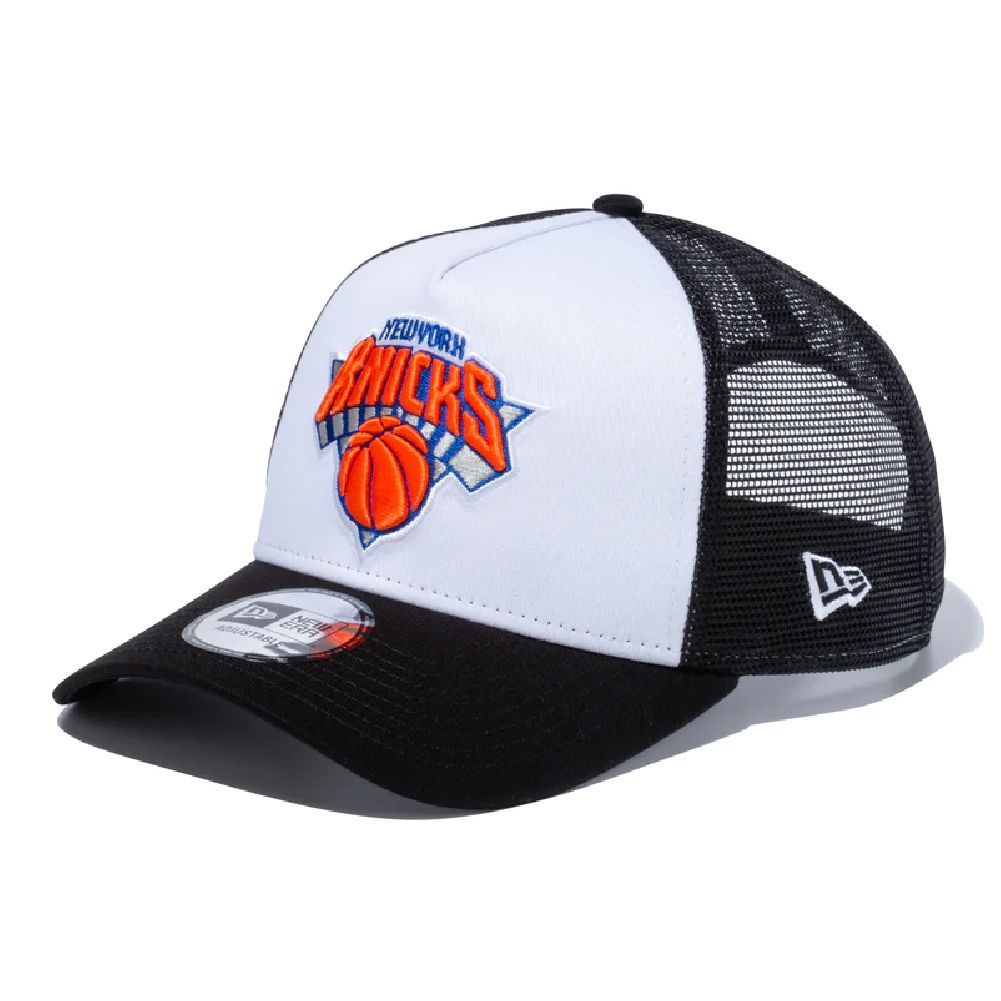 ニューエラ 9FORTY A-Frame トラッカー ニューヨーク・ニックス ホワイト チームカラー ブラックメッシュ チーム 1個 New Era 940AFTR NBA NEYKNI WHI BLK TEAM COL 21J NEW YORK KNICKS