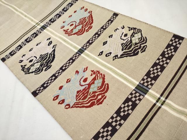 平和屋本店□極上 六通柄 本袋帯 龍村平蔵柄 甲比丹孔雀 逸品