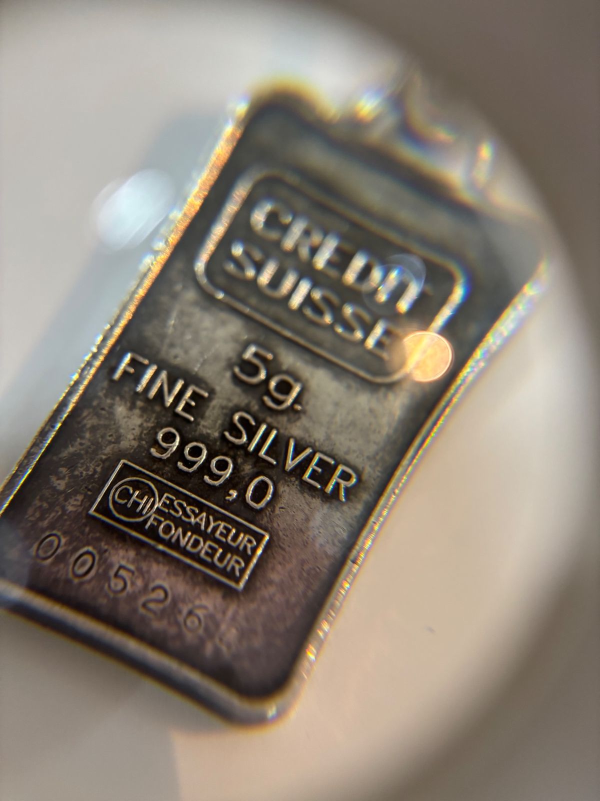SILVER 999 インゴット ネックレストップ5g CREDIT SUISSE シルバー 