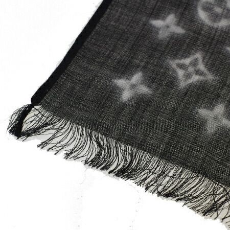 ルイヴィトン ショール 黒 カシミヤ×シルク 美品！ ルイヴィトン