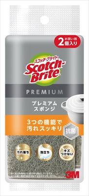 まとめ買い-30点セット スコッチブライト プレミアムスポンジ２個入 スリーエムジャパン たわし ふきん