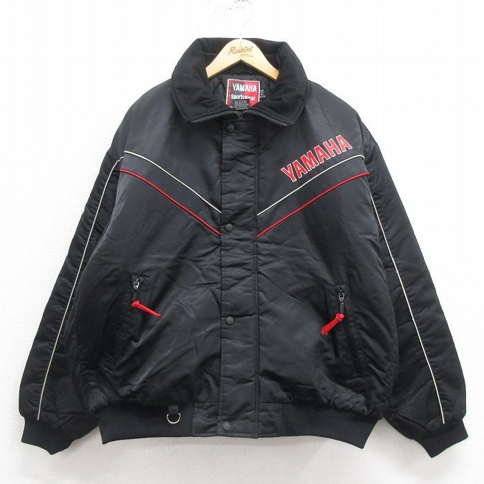 XL|古着 長袖 ジャケット メンズ 00s ヤマハ 刺繍 大きいサイズ 黒他 ブラック 25sep26 アウター