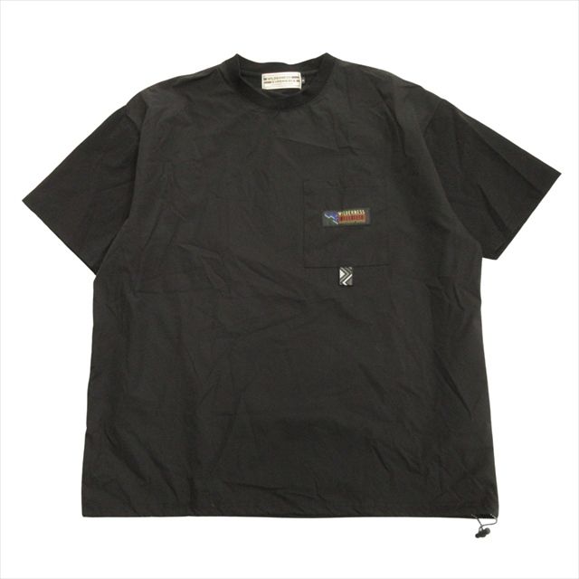 美品 ウィルダネス エクスペリエンス WILDERNESS EXPERIENCE バックメッシュ Tシャツ Back mesh TEE カットソー 胸ポケット アウトドア M 黒 ブラック メンズ