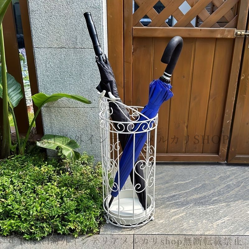 アンブレラスタンド ホテルライク エレガント コンパクト おしゃれ かわいい インテリア 北欧 傘立て かさたて 長傘 白 ホワイト 4-7