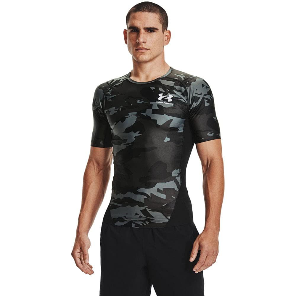 [アンダーアーマー] シャツ UA Iso-Chill Compression SS メンズ 001 日本 LG (日本サイズL相当) [Black / / White] [L]