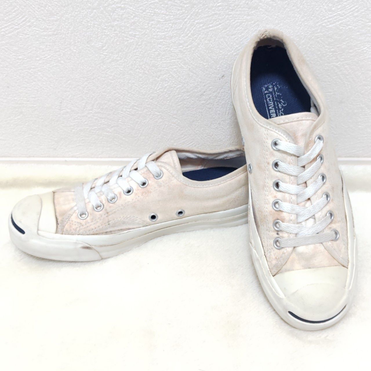 定番商品◎【CONVERSE】コンバース Jack Purcell ジャックパーセル ローカット 1R193 キャンバス ヒゲ スマイル カジュアル 定番 デイリー リメイク オリジナル メンズ レディース 白 ホワイト 24.5㎝/M16794jT