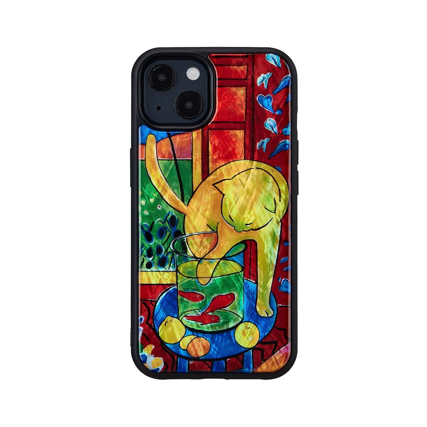 【人気商品】I21052i13【国内正規品】 魚と猫 マティス ] ワイヤレス充電 ストラップホール付き TPU ハイブリッド 名作絵画 絵画シリーズ Pearl [ 天然貝 ケース 13 iPhone ikins Ikins