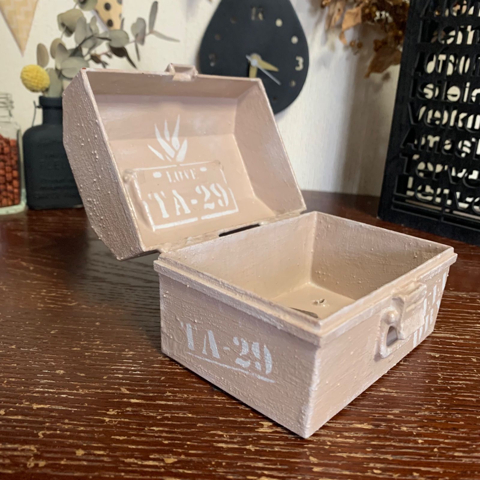 工具箱寄せ 🧰 リメイ鉢 (KEEP DRY) ミルクティーグレージュ ＊ リメ缶