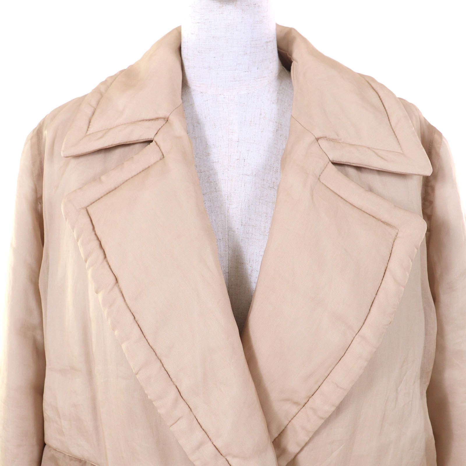 美品 マックスマーラ リバーシブル スプリングコート ピンク✕ベージュ 白タグ 美品△Max Mara マックスマーラ シルク100％ 白タグ 中綿入り