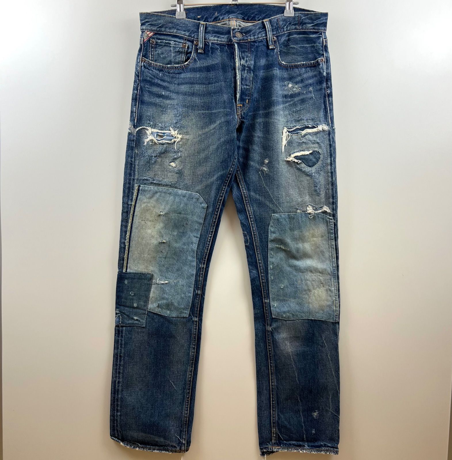 DENIM&SUPPLY ralph lauren BORO damaged straight denim pants