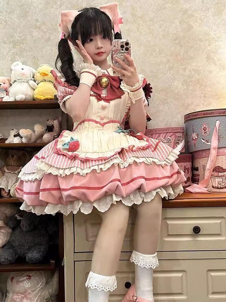LT-84 豪華姫系 lolita 可愛 レトロ風 オリジナル 洋服 ロリータ ワンピース 美しい刺繍