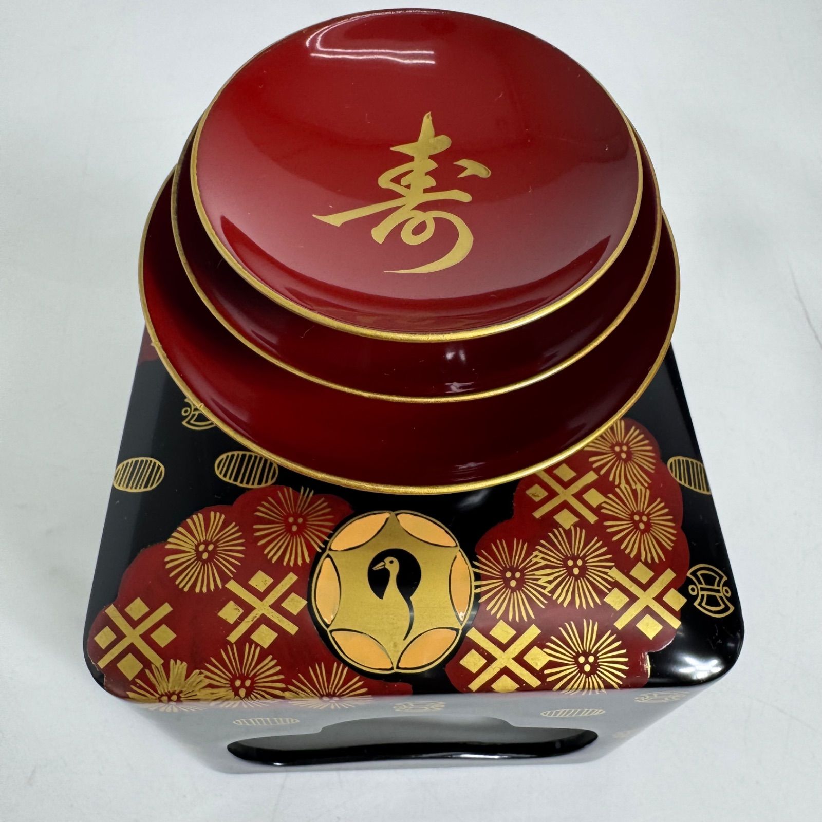 会津塗 黒塗 絵島型 コレクション 四ツ揃 婚礼用 漆器セット 木箱入