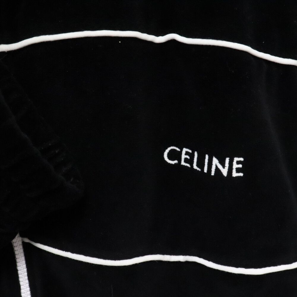 CELINE (セリーヌ) 23SS ロゴ刺繍ベロアトラックジャケット ジップ
