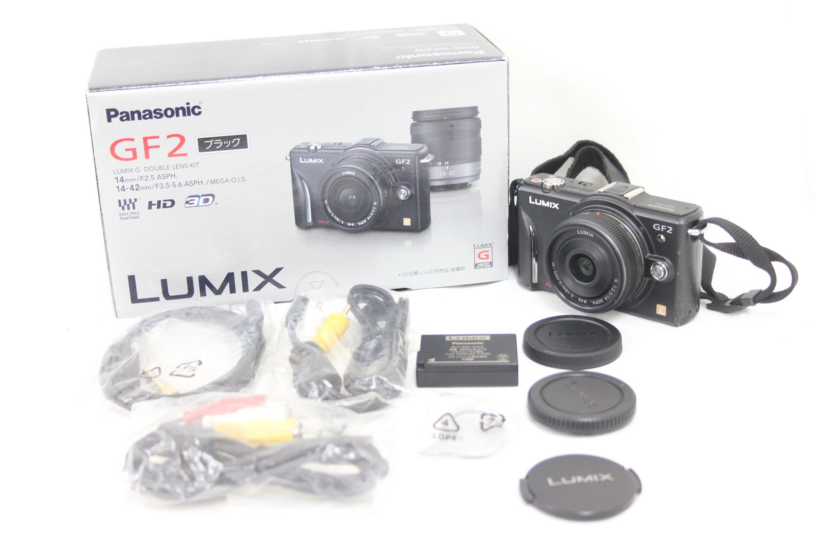 中古パナソニック Panasonic DMC-GF3 14-42mm ブラック レンズキット