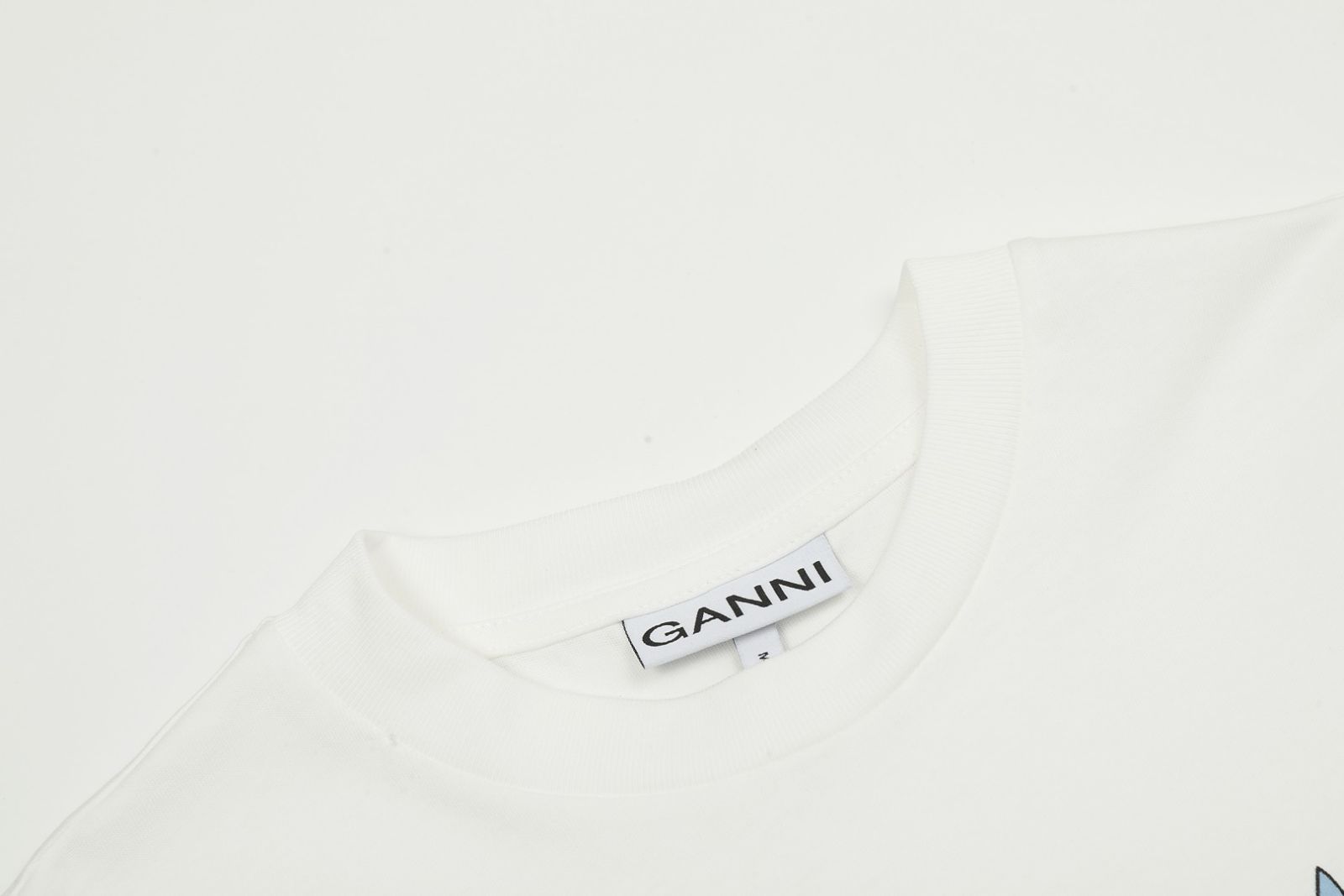 GANNI ガニー 半袖 コットン Tシャツ バラとネコ プリント レディース デンマーク ファッションブランド 並行輸入品 XS S M L