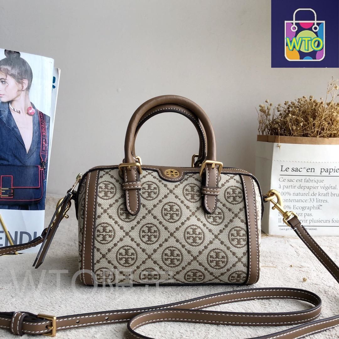 Tory Burch Tモノグラム ミニバレル ボストンバッグ Tory Burch Tモノグラム ミニバレル ボストンバッグ