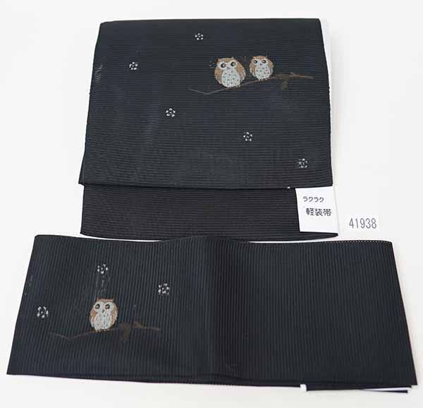 大人気新品をすべて 軽装帯 絽 夏用 夏帯 つけ帯 作り帯 名古屋帯 お太鼓 黒色 着物・浴衣